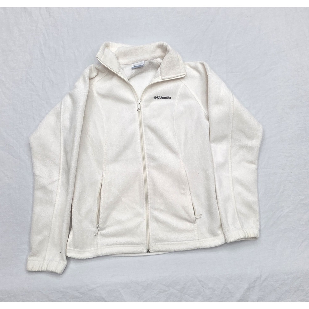 Columbia Women's White Full‎ Zip Fleece Jacket Size Small